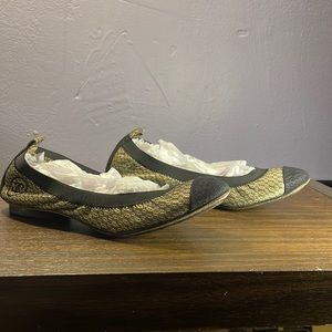 Chanel Metallic Gold Ballet Flats size 37, or US Women’s sz 7